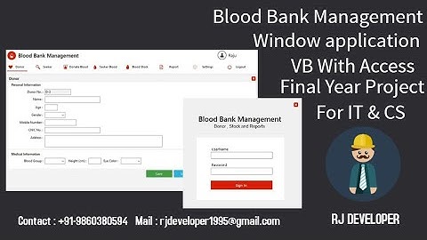 Blood Bank Management | Final Year Project | Window Application VB.Net