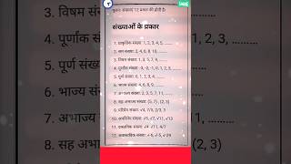 संख्यानओ के प्रकार || types of numbers #gkmaths #aapkapilla #gktrend #math2024 #reelsgrowth #shortgk