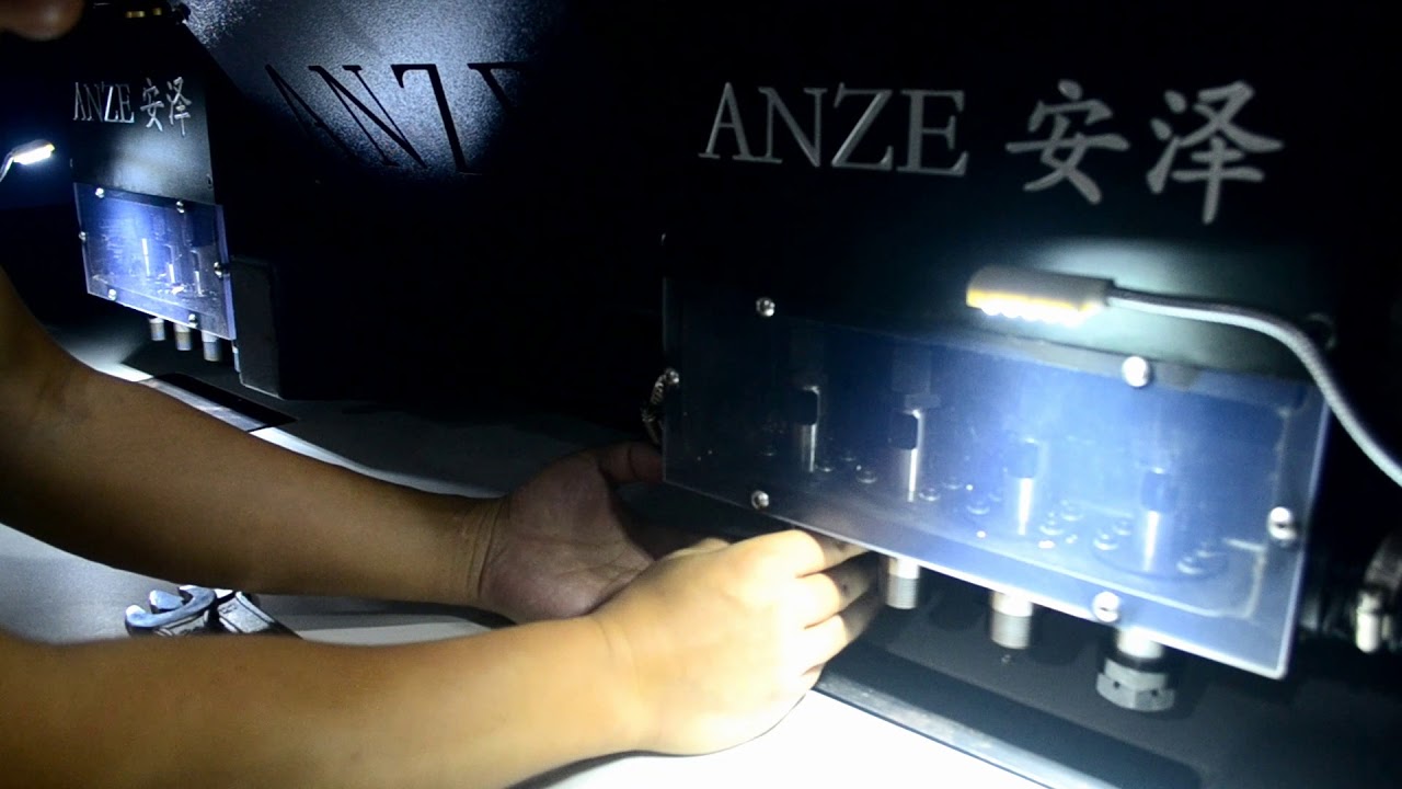 05 ANZE CNC leather punching machine Punch installation YouTube