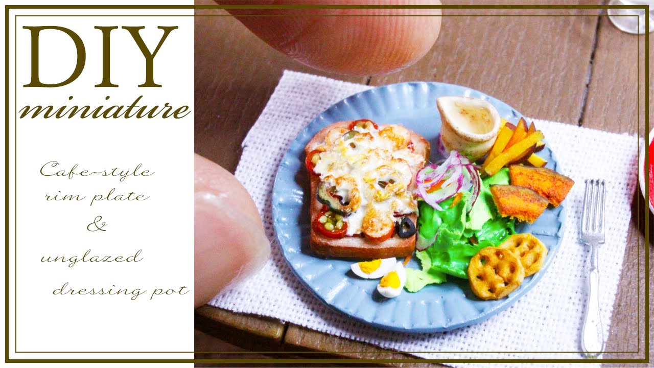 プラ板】ミニチュアのカフェ風プレート【ミニチュア食器】DIY 