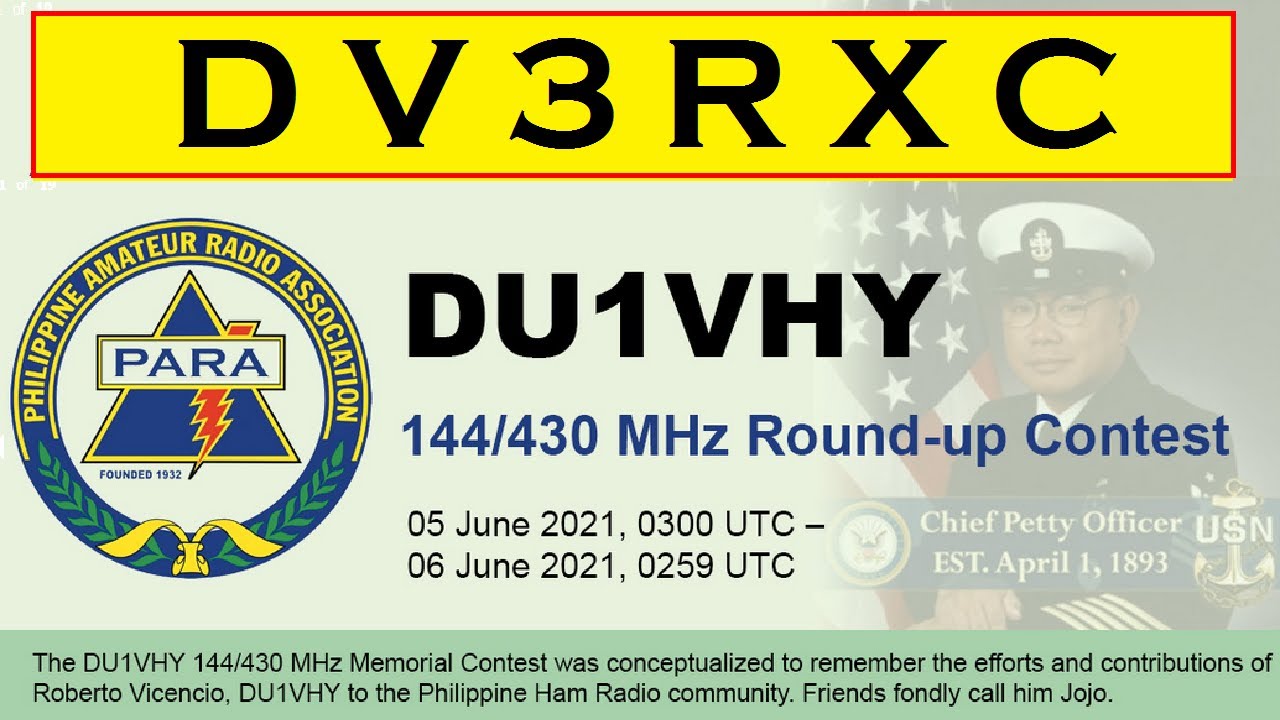DV3RXC @ DU1VHY MEMORIAL VHF/UHF ROUND UP CONTEST 2021 | DW3TRZ | HAM RADIO PHILIPPINES