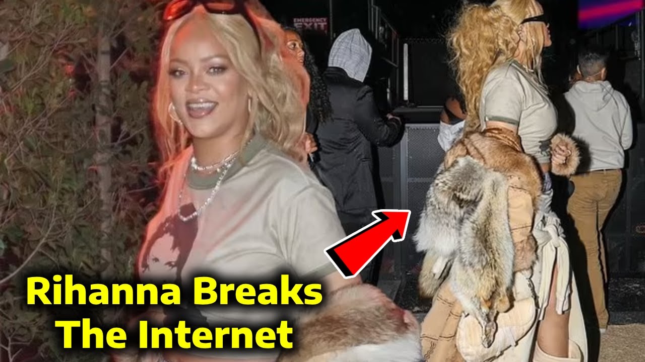 Rihanna Breaks The Internet In A Fur Coat As She Supports A$AP Rocky's Surprise Coachella Show.