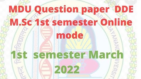 MDU DDE M.Sc Mathematics 1st sem Online mode|| mathematical statistics|| ques.paper  Mar.2022 Dist.