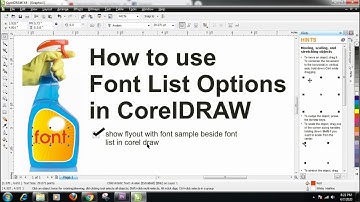 How to use Font List Options in CorelDRAW