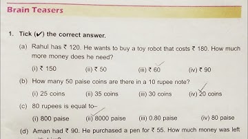 DAV class 3 maths unit 7 brain teasers - all questions solved