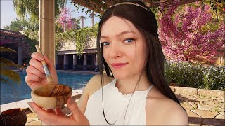 ASMR 🏛️🌸 Ancient Greek Spa (wind, distant chatter, birds)