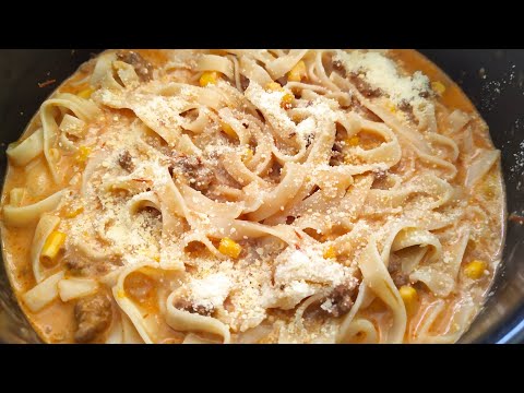 Vídeo: Macarrão com Carne Moída e Molho Branco: Receita Fácil e Muito Cremosa