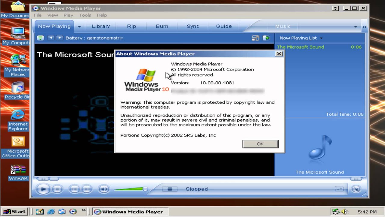 Windows Media Player 10 on Windows 2000 - YouTube