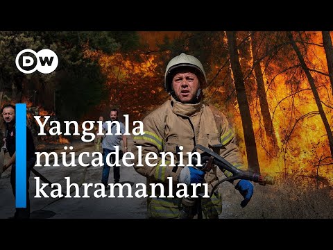 Yangınla mücadelede itfaiyeciler