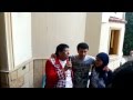 دويتو غنائي للفنان مجدي طلعت والفنان شعبان عبد الرحيم اثناء التصوير 