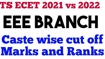 TS ECET 2022 EEE Marks vs Ranks | TS ECET 2022 Cutoff Marks & Ranks in EEE
