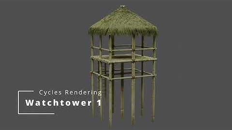 Bamboo Watchtower In Blender 3D