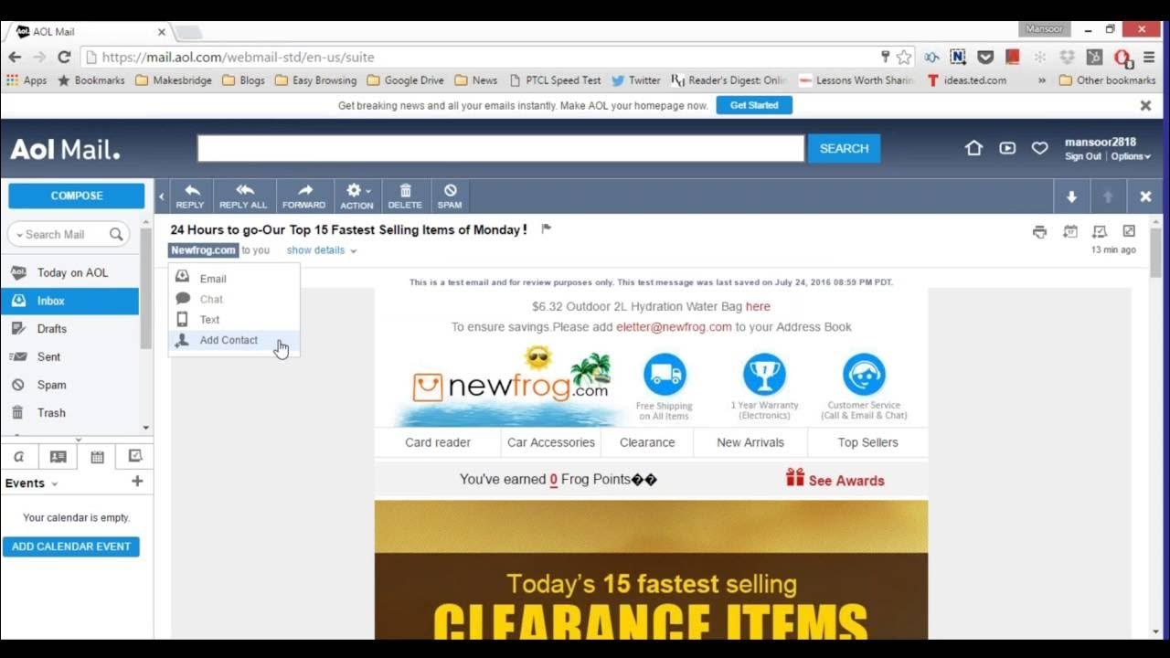 AOL Add an email address to a safe sender list YouTube