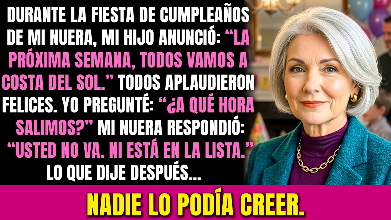 Mi nuera me humilló en plena fiesta de cumpleaños de ella. Así que me fui… para siempre.