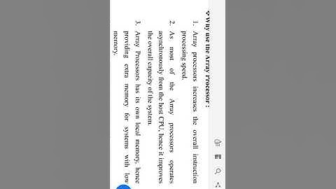 Array Processors & Multiprocessor Systems