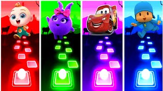 Super JoJo 🆚 Sunny Bunnies 🆚 Lightning Mcqueen Eater 🆚 Pocoyo. 🎶 Tiles Hop edm Rush Games. screenshot 1