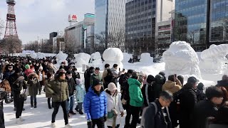 さっぽろ雪まつり開幕　氷雪像１９６基、飲食ブースも再開