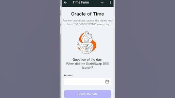 Time Farm Answer Today 2 August | When did the SushiSwap DEX launch | Time Farm Oracle #timefarm