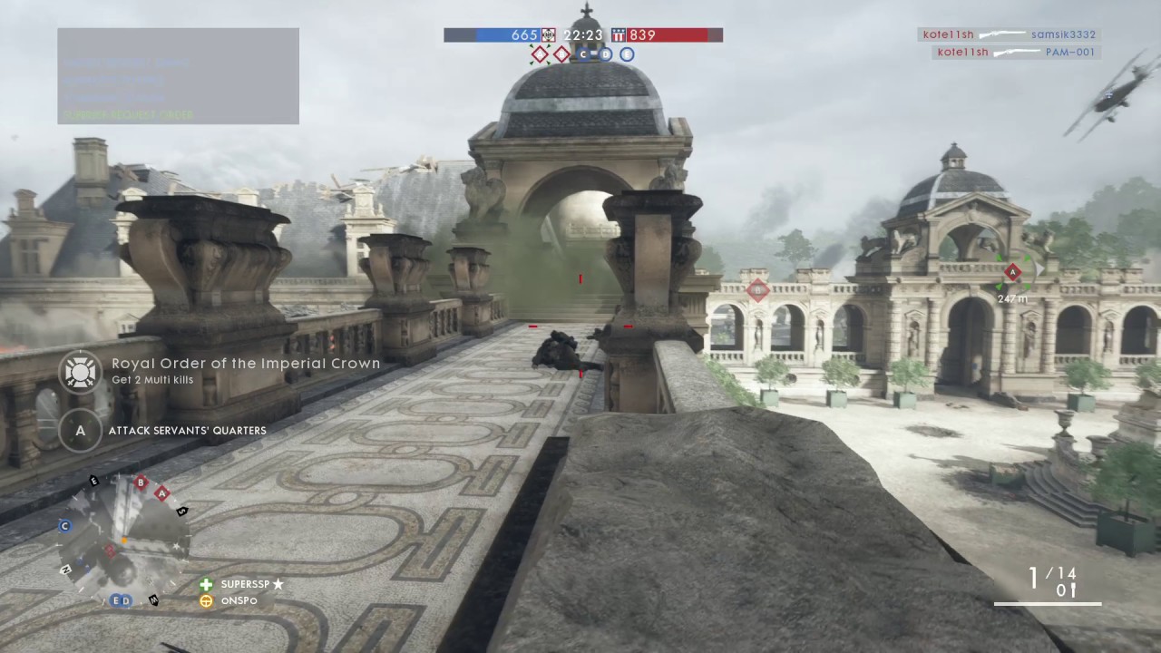 Battlefield 1 using Martini Henry @ Ballroom Blitz, Aim Assist Auto Rotation Off