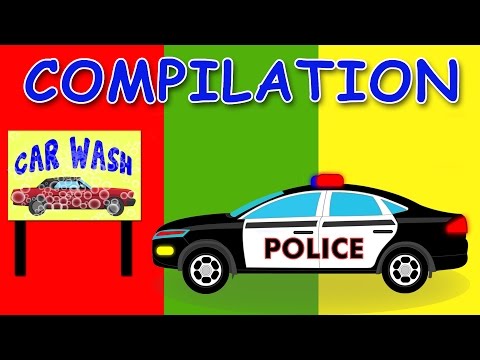 Carro da polícia-Car Wash, Desenhos para caçoa, Popula caçoar Vídeo