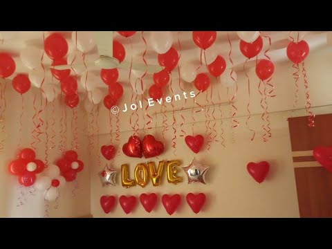 Birthday surprise room decoration, Balloon Decoration At Home - YouTube