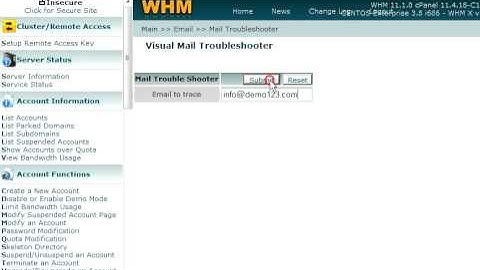Using Mail Troubleshooter in WHM