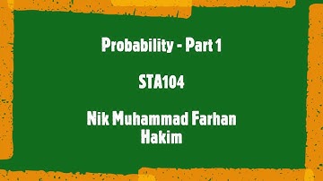 Probability - Part 1 STA104