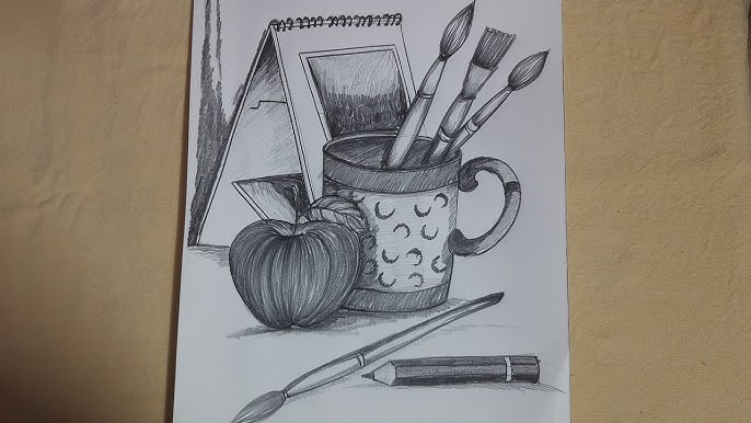 Still Life Drawing Step By Step/Pencil Shading Process of Pots/Pencil  Drawing For Beginners/ - You…