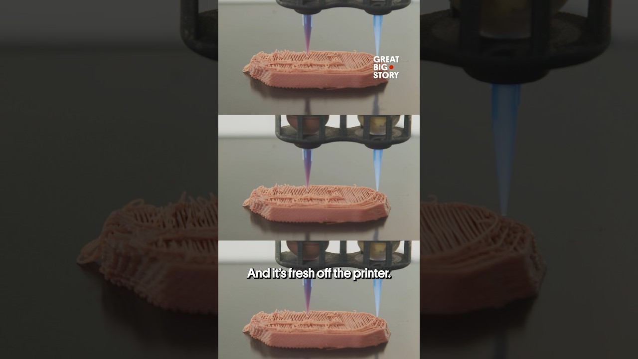 Film backdrop image for The Steakhouse Serving 3D Printed Meat shorts 3dprinting (2023)
