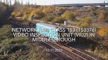 Network Rail Class 153 (153376) Video Inspection Unit (VIU2) in Middlesbrough (10.11.2023)