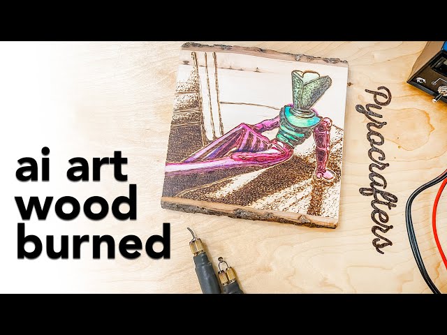 AI Art Droid Art Wood Burning Techniques Pyrography Art 