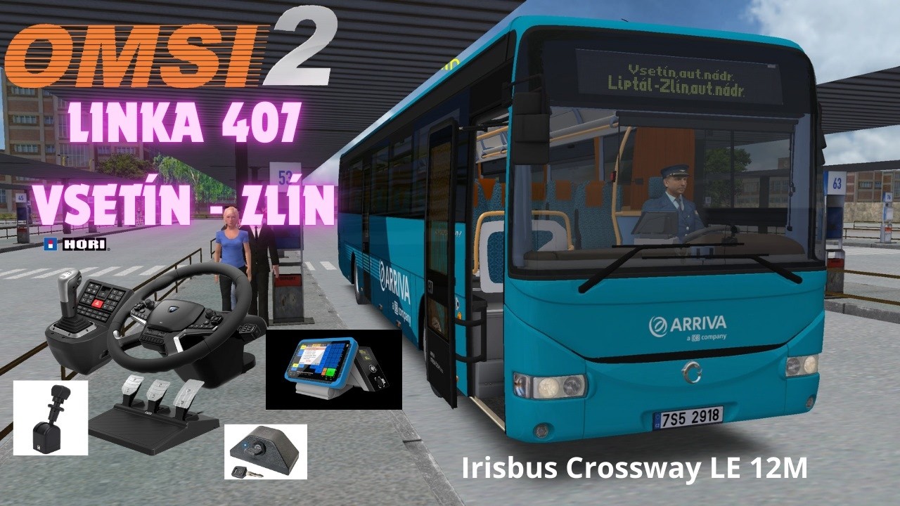 Omsi 2 - Vsetín - Linka 407 - Irisbus Crossway LE 12M - Hori Force Feedback Truck Control System