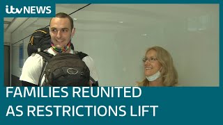 Covid: Families reunited as US/UK border restrictions lift | ITV News