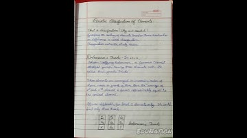 Periodic Classification of Elements handwritten notes class 10