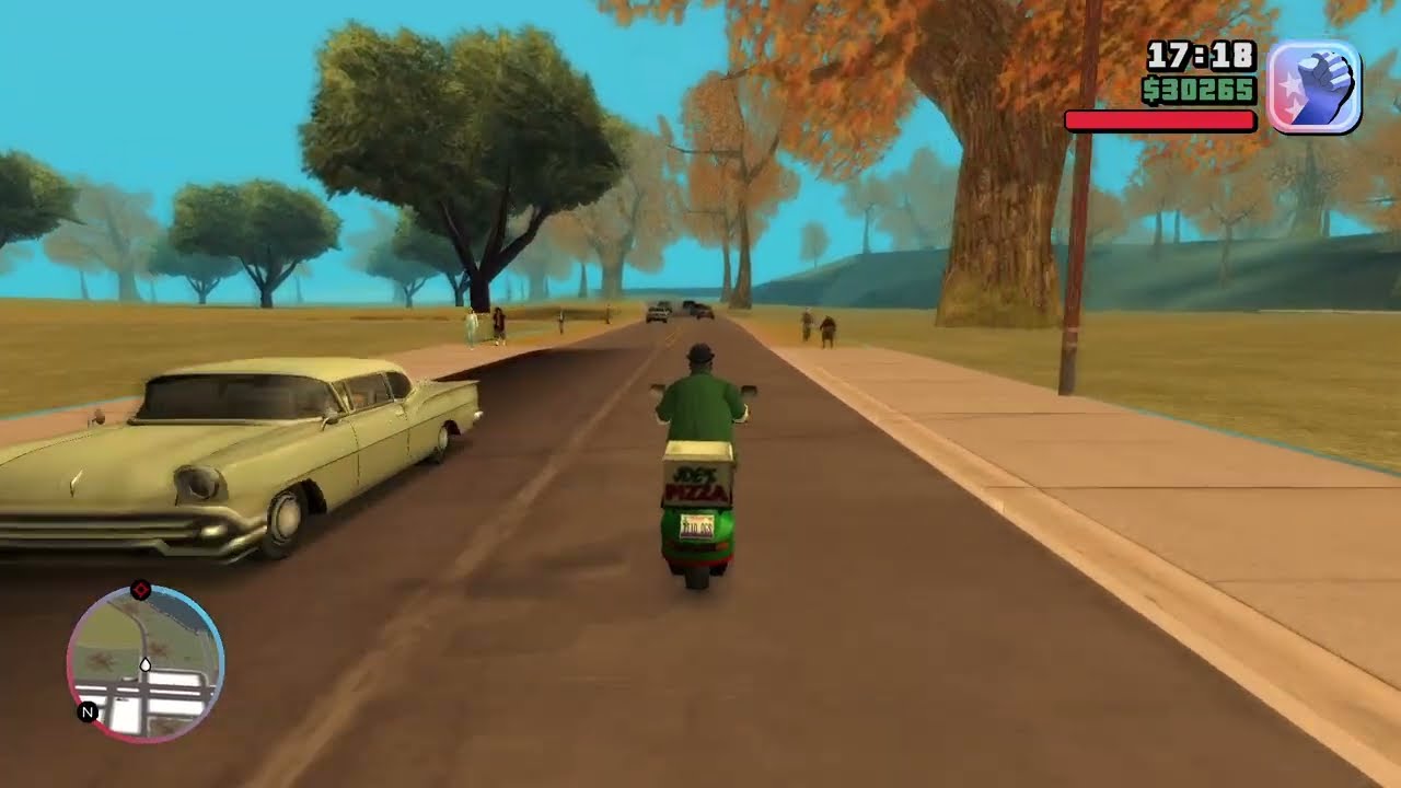 Big Smoke delivers a pizza from Los Santos to Peachtree