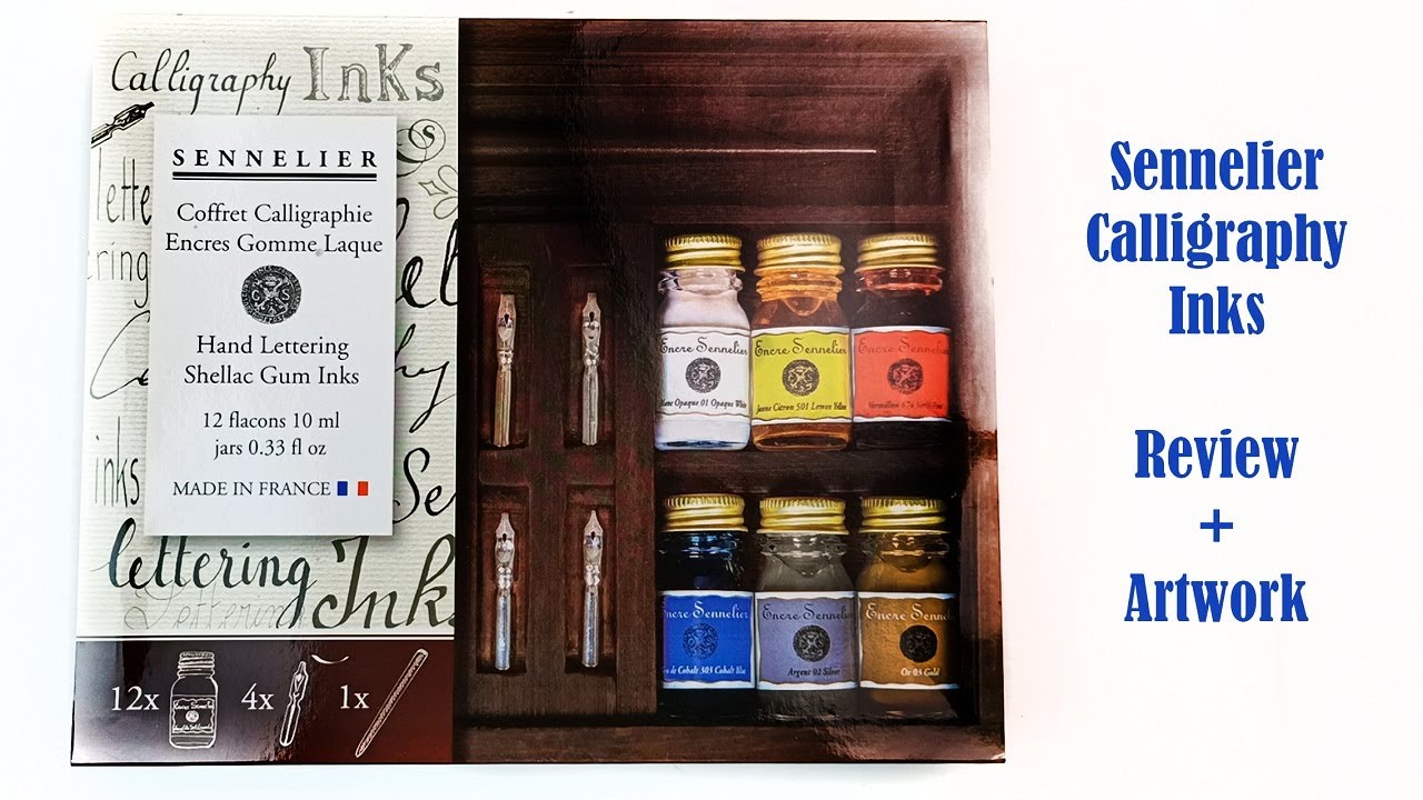 Sennelier Calligraphy Ink Set Review and Artwork 