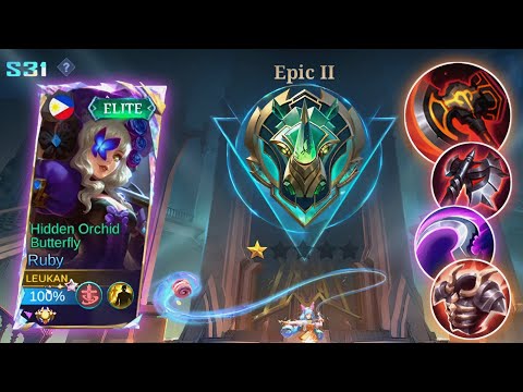 RUBY FIRST RANKED GAMEPLAY OF SEASON 31!!🔥RUBY BEST BUILD 2023