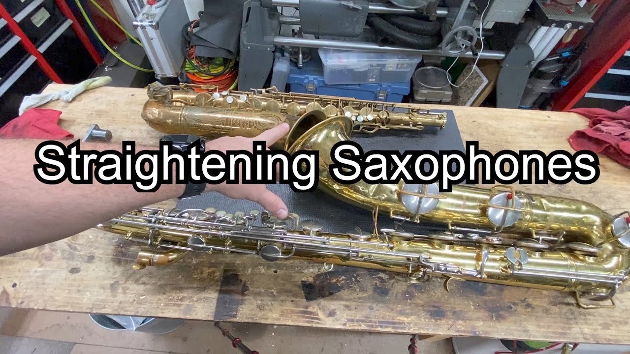 Straightening Saxophones- band instrument repair- Wes lee music