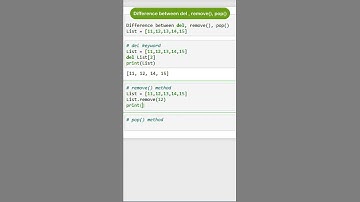 difference between del, remove(), pop() function in list | python list | #python