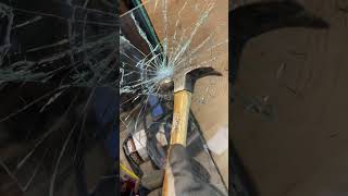 Demonstration Of Laminated Security Glass Being Broken #windows #brokenglass #securityglass
