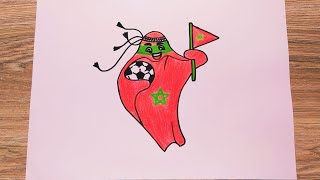 كاس العالم/كاس العالم قطر 2022/رسم علم المغرب في قطر/رسم علم المغرب