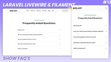 Laravel livewire & filament Web App | #13 Show Faq Page | PHP Tech Life Hindi