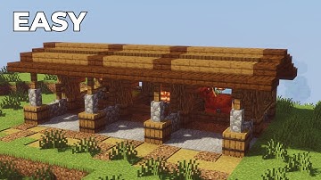 How To Build an EASY Minecraft Horse Stable (Tutorial)