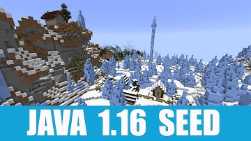 Minecraft Java 1.16 Seed: Village on ice spikes at spawn and two more villages close by