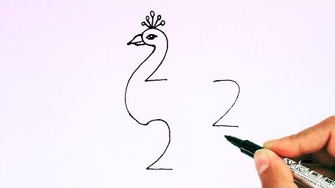 How To Turn Number 222 Into Peacock | How To Draw Peacock From Number 222 | Number Drawing