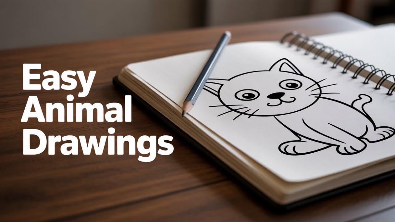 8-Year-Old’s Cute Animal Art! 🐱🐰🐭 Easy Drawing for Kids