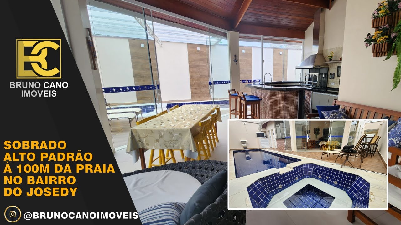 Sobrado alto padrão 5 dormitórios 100m da praia com incrível área gourmet - Peruíbe SP | Litoral Sul