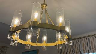Linea di Liara Teramo Gold Chandelier Dining Room Light Fixture Small Wagon Wheel Chandelier Round