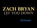 Zach Bryan Let You Down Karaoke Version mp3