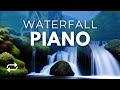 Relaxing Piano Waterfall (4K Ambient Nature Music Meditation)